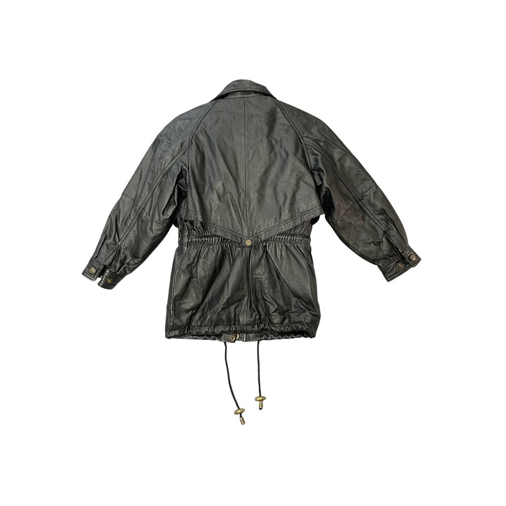 Y2K Vintage Sergio Vadducci Leather Jacket Size 14 Removable Liner Bomber Biker - Picture 2 of 7